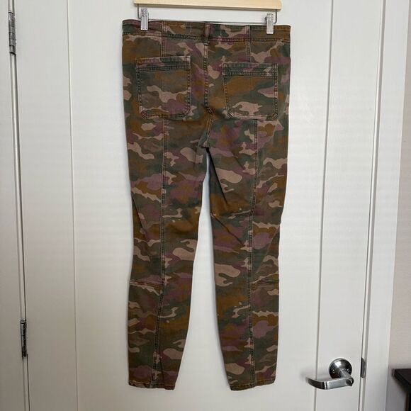 Anthropologie Jefferson Slim Pants Womens Size 29 Utility Green Camo Button Fly - Picture 4 of 13